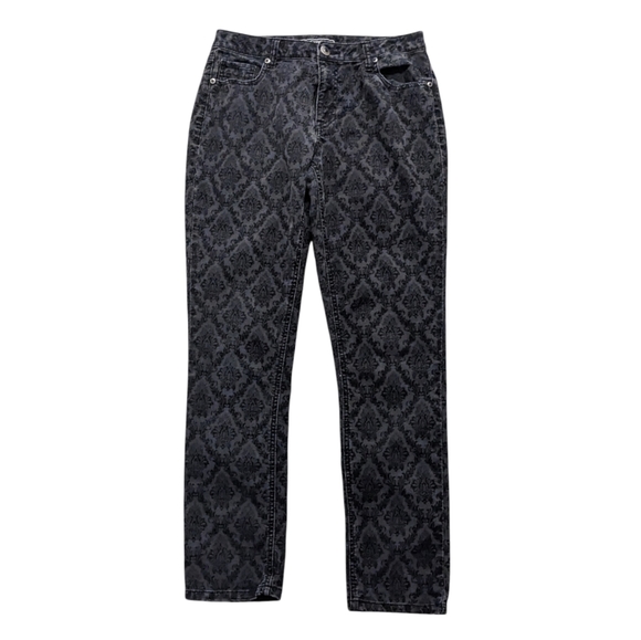 Cato Pants - Cato Black Patterned Jeans 10